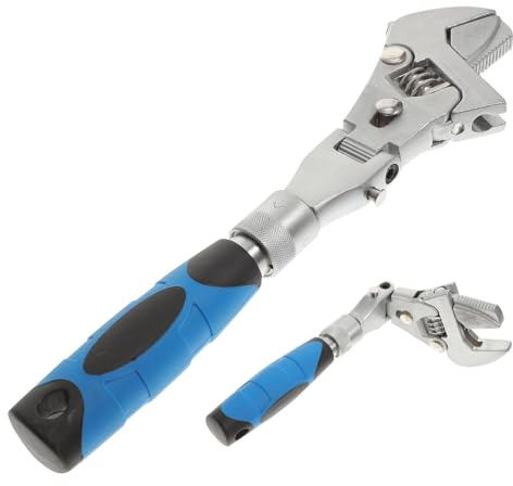 HOUDERCO Llave Inglesa Ajustable Plegable Trinquete Giratorio 180° de 10 Pulgadas, Herramienta Manual Telescópica de Alta Resistencia para Reparación Doméstica y Mantenimiento Mecánico