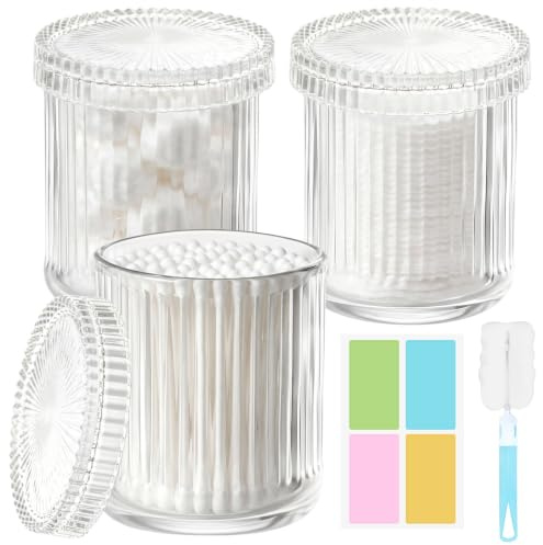 Maxumille 3 x 290ml Boite Coton Tige, + Brosse de Nettoyage et Autocollants