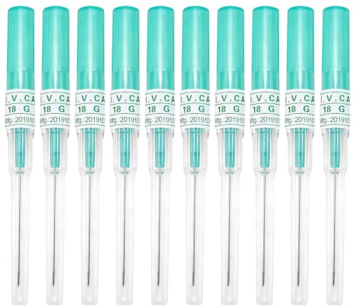 TGKEAIY 10 Pieces Piercing Needles, 18G Catheter Needles