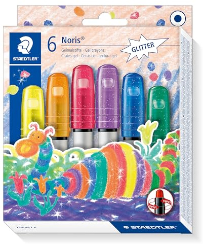 STAEDTLER Noris 2390 Gelpennor i metallic, 6-pack – Gelmålarpenna för barn, Färgintensiva metallicfärger, Supersmidig hantering med vridmekanism - 2390M C6