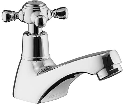 PaulGurkes Kaltwasser Standventil Armatur mit Kreuzgriff retro Nostalgie Kaltwasserhahn für einen Wasseranschluss Wasserhahn Landhausstil Antik Kran klein Einhandmischer Vintage Waschbeckenarmatur