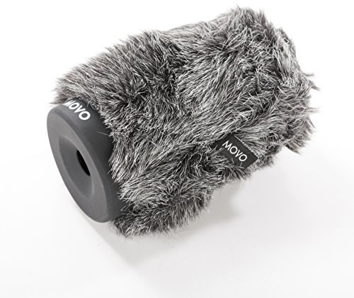 Movo WS-G100 antivento rigido in pelliccia per microfoni con diametro di 18-23mm e lunghezza fino a 10cm (3.9) - grigio scuro