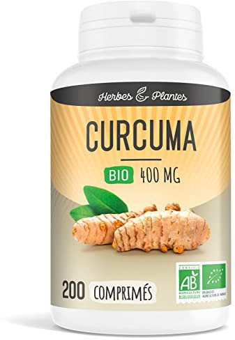 Herbes Et Plantes Curcuma Bio 200 Comprimés 400 mg, 1 unité (Lot de 1)