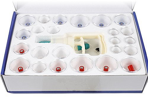 Wefun 24 Massage Vakuumpumpe Pumpe,Cupping/Schröpfen Ausrüstung Set,Schröpfgläser aus Kunststoff mit Vakuumpumpe,für Entspannen Schmerzlinderung