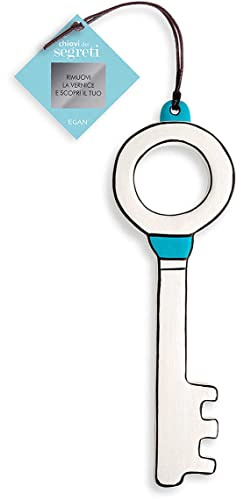 Egan Chiave Collezione Chiavi dei Segreti. Oggetto Realizzato in Ceramica di Colore Bianco e Azzurro. Dimensione: 18x6,5 cm. La referenza è CV16S/4MOW