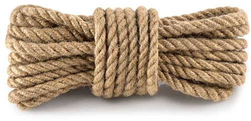 Ficelle Jute Corde Chanvre Epaisseur 14mm - Ficelle Jardinage Corde de Jute Rope Fil Kraft 20 m