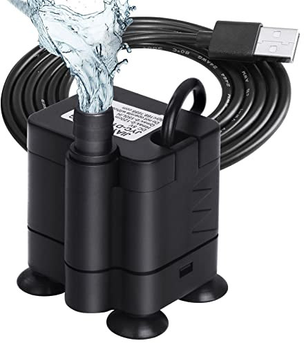 flintronic Submersible Water Pump, Upgrade Bottom Suction Pump, 150L/H USB Water Pump for Aquarium, Fish Tank, Statuary and Hydroponics DC 5V 1-3W(0.4-1.5m)