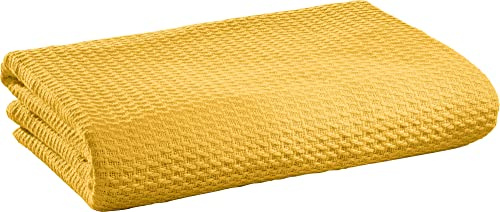 Erwin Müller Sommerdecke, Baumwolldecke Curry Größe 100x150 cm - luftig-leicht, weiche Qualität, sehr angenehm - 100% Baumwolle