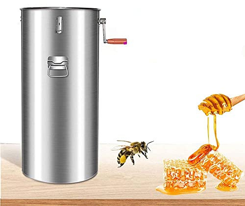 MNSSRN Handgeschnitzter Honigextraktor, 2 Frame Edelstahl-Bienenzubehör, Edelstahlenteilung Bienenstockzentrifuge-Ausrüstung