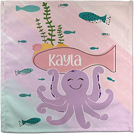 Servietten Lila. Personalisierte Servietten mit Namen/Schuljahr. Kinder. Stoff. Schule und Kindertagesstätte. Schulanfang Geschenk. Baby-Oktopus