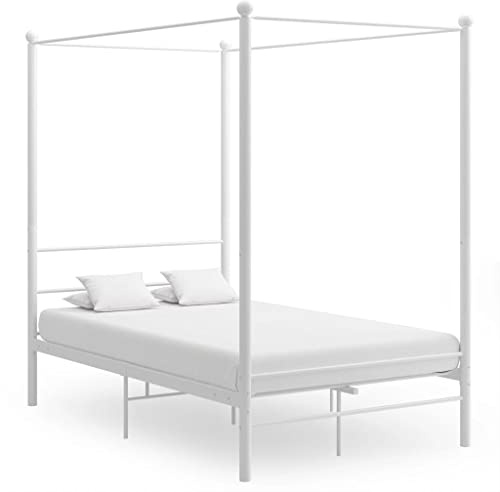 INLIFE Himmelbett Weiß Metall 120x200 cm,21.7kg,325058