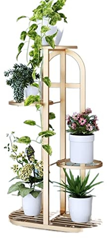 Pflanzenregal Blumentreppe Blumenständer Schmiedeeisen Blumenregal Metall Pflanzenständer Blumentablett Balkon Blumenständer Indoor Outdoor Pflanzenständer Blumenregal Blumenbank ( Blue : Gold , Size