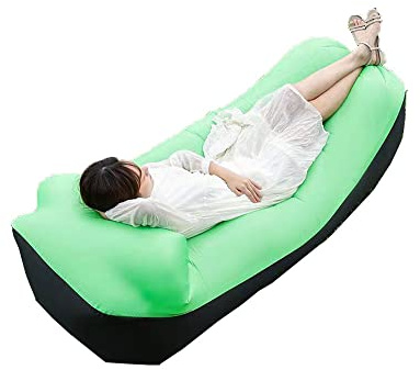 Surwin Wasserdichtes Aufblasbares Sofa,Tragbares Luft Sofa Aufblasbare, Air Lounger, Luftsofa Luftsack Für Outdoor, Strand, Party,Reisen (230x70cm,Grün)