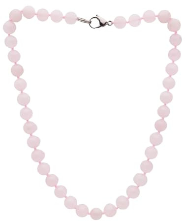 Collane pietre dure | Collana fatta a mano con perline di pietre preziose da 10 mm per donna - Collana con occhio di tigre in agata rosa rossa verde blu con quarzo rosa ametista (Quarzo rosa)