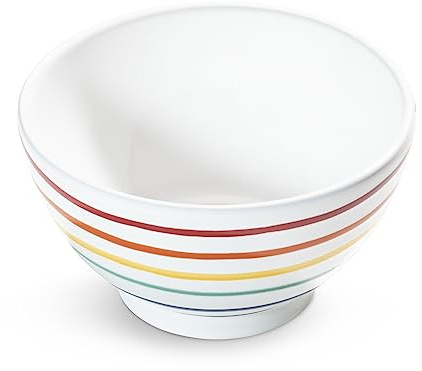 GMUNDNER KERAMIK Ciotola per cereali grande (Ø 14 cm) arcobaleno, fatta a mano in Austria