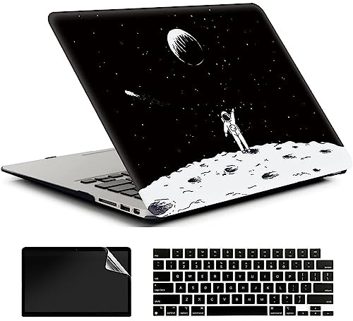 AMCJJ Hülle Kompatibel mit MacBook Air 13,6 Zoll M5 M4 M3 M2 (2026-2022) A3449 A3240 A3113 A2681,Plastique Coque Rigide Case + EU Protection Clavier + Protecteur d'écran,Fille de Plage