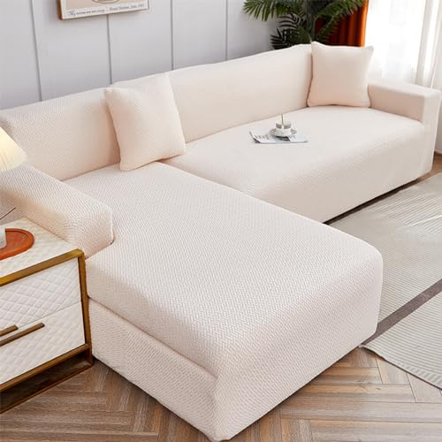 WULTNICEW Sofabezug Ecksofa L Form Jacquard Stretch Sofa Überzug Universal Couchbezug Für 1/2/3/4 Sitzer（L Form Ecksofa Erfordert Zwei）