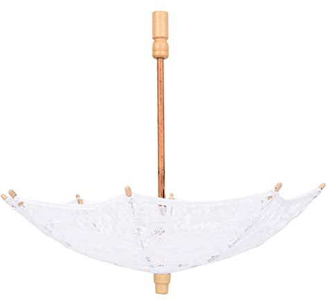 Wifehelper Brautschirm, Hochzeitsschirm, Spitze, für Spitzenschirm, Requisite, Bankett, Schirmständer (Milchweiße Trompete)