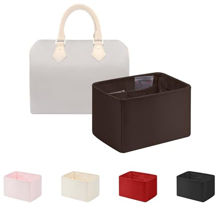 KINGS IN BAG Satin-Geldbörsen-Organizer für Speedy 20, Schokoladenbraun