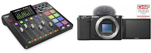 RØDECaster Pro II Alles-in-1 Produktionslösung für Podcasting, Streaming & Sony Alpha ZV-E10 | APS-C spiegellose Wechselobjektiv-Vlog-Kamera