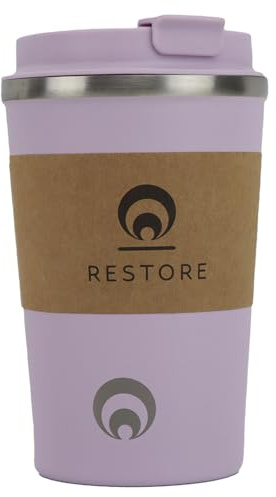 Restore Coffee Cup, Insulated Coffee Cup with Leakproof Lid, Relax Stainless Steel Travel Mug, Insulated Double Wall Cup for Hot/Cold Drinks (1, Lilac)