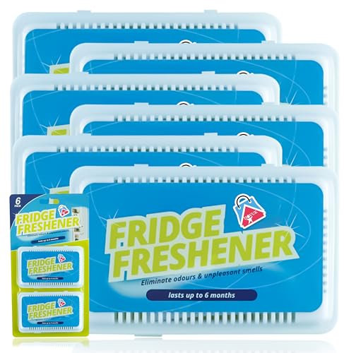 6 deodoranti per frigo, efficace eliminatore di odori per frigorifero fino a 6 mesi, deodorante inodore per la rimozione degli odori degli alimenti e adatto per frigorifero fino a 200 l di volume