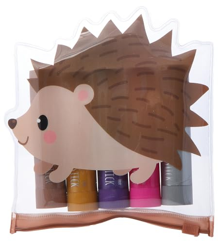 Lulubug Wachsmalstifte | Weich wie ein Lippenstift, Ohne Abfärben | Hohe Deckkraft, Tempera Farben | Ideal für dunkle Untergründe, Glas & Leinwände | Super Soft Wachsmaler ab 3 Jahren, Igel