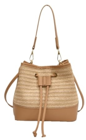YGDYFDC Design-Strohsack Kleine Tasche Seaside 2024 Neue Nischen-Umhängetasche Gewebte Damen-Handtasche Aus Stroh Lässige Strohtasche(K)