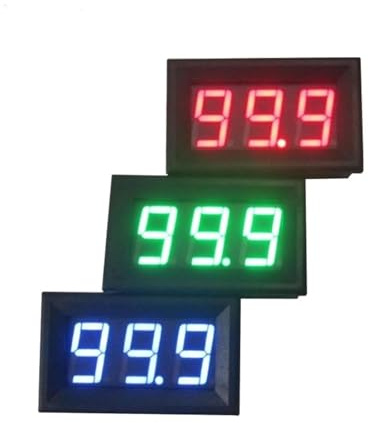 Display LED rosso Amperometro DC Misuratore di corrente da pannello Amperometro Amperometro digitale DC 0-100A Display verde blu 0,56 pollici Nero Bianco(White cover-Green)