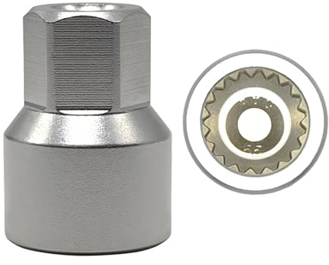 JEUCLEL ABC-55 19Pt Outer Ring 4mm Wheel Locking Nut Key Socket for Porsche VW Toureg Panamera/Cayenne/Macan/Cayman/SUV, Wheel Anti-Theft Lug Nut Removal Tool