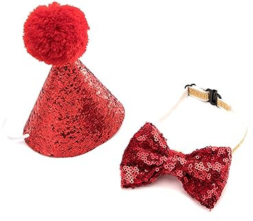 BUGUUYO Hundegeburtstagsmütze mit Bowknot Dog Costume hundezubehör Dog Accessories hundeaccessoires Haustier Alles zum Geburtstag Hundepartyhut mit Bowknot