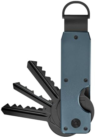 Organizador de llaves de metal Malist, organizador compacto plegable de bolsillo, seguro y largo para llevar a cabo todas las caras, organización