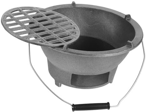 FONDOTIN Parrilla Para Camping y Jardín Barbacoa Portátil Multifuncional Para Cocinar y Verduras y Reuniones