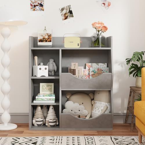 Litake Kinderregal Spielzeugregal Bücherregal Kinder Spielzeugaufbewahrung Aufbewahrungsschrank Spielzeugschrank Schlafzimmer Für Kinderzimmer Kindergarten