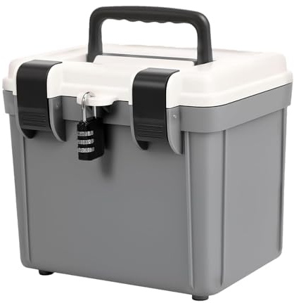 Generico Scatola Portapillole Bloccabile - Organizzatore Portatile con Serratura - Organizzatore Capiente Ad Alta Capacità Per Documenti Farmaci Collezioni