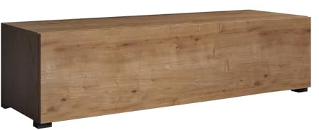 MB Muebles Bonitos | Mueble TV bajo con Patas Aitana M1 para Salón Moderno | Mueble Modular | Puerta de PVC Alto Brillo | Estructura Melamina Mate | Color Roble | 120x32x40 cm