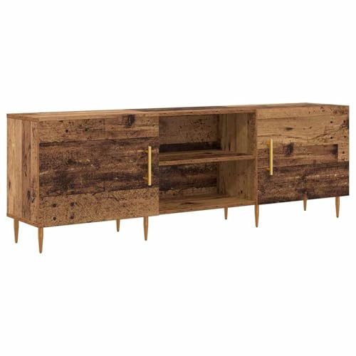 Vopese Contemporary Lowboard TV Cabinet with Sleek Rectangular Design, Engineered Wood, Old Wood Finish, 150x30x5 cm, Free-Standing, Easy Assembly
