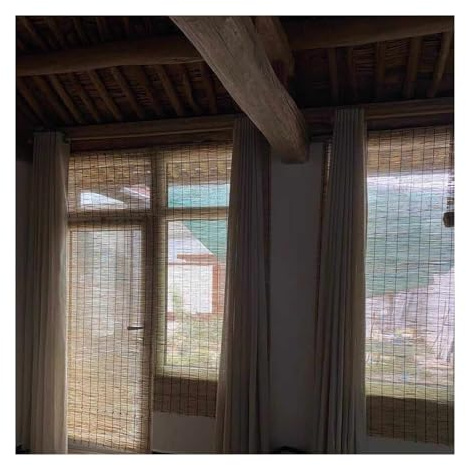 Bambus Vorhang Innen Atmungsaktiver Sonnenschutz Natürlicher Schilf Vorhang Handgewebt fur Pavillon Terrasse Veranda Balkon(110Wx230H cm)