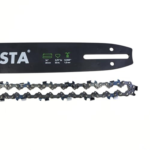 FORESTA Guide + Chaîne tronçonneuse 52entraineurs 35cm de coupe 3/8LP 0.050″ convient pour Oregon 140SDEA041 + 91VXL052E,140SXEA041+ 91VXL052E,140SPEA041+ 91VXL052E