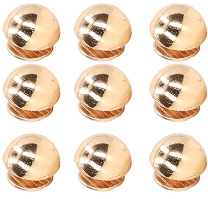 Haofy Rivetti a Fungo 10mm Testa Tonda Lega Oro Argento per Pelletteria - Rivetti Decorativi 100 Set con Viti Dadi per Borse Scarpe Punk Abbigliamento Collari per Animali Domestici (GOLD)