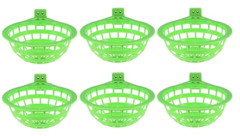 VALICLUD Lot de 6 Nids de Pigeon en Plastique Vert Grands Bols de Nidification pour Pigeons Nichoirs Solide et Adaptés à L’Élevage Litière pour Oiseaux Nid D’Éclosion Confortable et