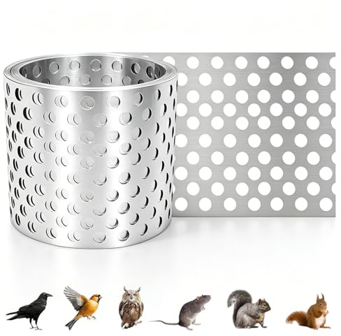 7lfm Aluminium Traufgitter Aluminium,Vogelschutzgitter Schutzgitter Lüftungsgitter Insektenschutzgitter,für Verhindern,VöGel Insekten,Blätter ins Dach Gelangen（Silbern,80mm Breit,5mm Gitter Loch）
