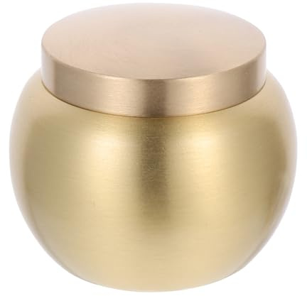 DOITOOL Urna Funeraria Pequeña de Cobre para Cenizas Humanas, Recipiente Tapa Sellada, Resistente al Desgaste, Cofre Cinerario Multiusos Adecuado para Almacenamiento y Conmemoración