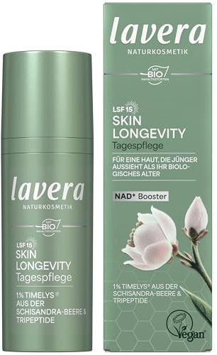 lavera Skin Longevity LSF 15 Tagespflege 50ml | vegane Naturkosmetik, Langzeit-Hautschutz, LSF 15, slow aging, Zellschutz
