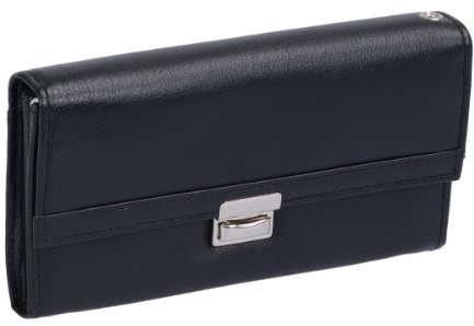 Kellnerbörse BASIC in Echt-Leder, schwarz, 18x9cm