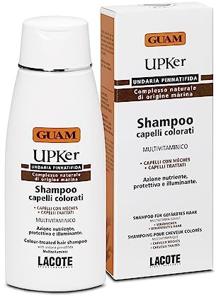 Guam, UPker Shampoo für Gefärbtes und Behandeltes Haar, Multivitamin-Shampoo mit Meeresalgen Undaria Pinnatifida, nährende, Schützende und Aufhellende Wirkung, Made in Italy, 200 ml Packung