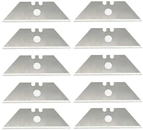 100 Trapezklingen Ersatzklingen Cutter messer Teppichmesser Messer Cuttermesser Klingen, Trapezklingen mit Mittelloch sehr scharf, extra gehärtete Schneide