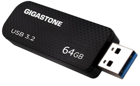 GIGASTONE 64GB USB-Flash-Laufwerk, Z30 USB 3.2 Gen 1 Stick, 80MB/s High Speed, mit Push-Pull Design & Schlüsselring-Öse - Datenspeicherung, Backup für PC/Mac/TV/Auto