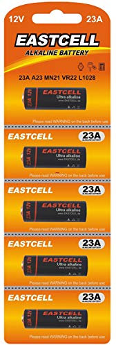 5 x 23A 12V Alkaline Batterien, Garagentor, Fernbedienung, MN21, 23A, V23GA, L1028, A23, EINWEG Markenware EASTCELL