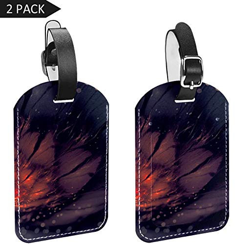 EZIOLY Flora Blossom Digital Art PU Leder Gepäckanhänger für Gepäck, Koffer, Reiseanhänger, Reisezubehör, 2 Stück